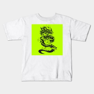 the jade dragon quetzalcoatl in mystical aura ecopop totonac pattern art Kids T-Shirt